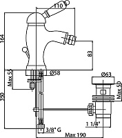 Смеситель Cezares Elite BSM1 02 Bi для биде ELITE-BSM1-02-Bi