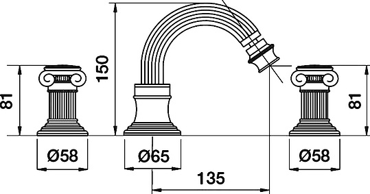 Смеситель Cezares Olimp BBS2 02 Sw для биде OLIMP-BBS2-02-Sw