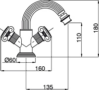 Смеситель Cezares Olimp BS2 03/24 M для биде OLIMP-BS2-03/24-M