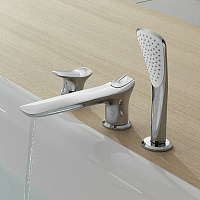 Kludi Ambienta Смеситель на борт ванны с ручным душем и держателем, цвет: хром 534470575