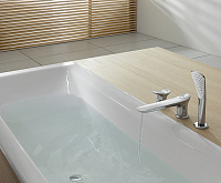 Kludi Ambienta Смеситель на борт ванны с ручным душем и держателем, цвет: хром 534470575