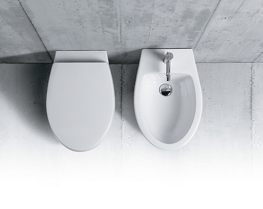 Simas Lft Spazio Унитаз приставной 53х34см, слив универсальный, цвет: белый гляневый LFT20 bi rimless