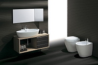 Simas Lft Spazio Унитаз приставной 53х34см, слив универсальный, цвет: белый гляневый LFT20 bi rimless