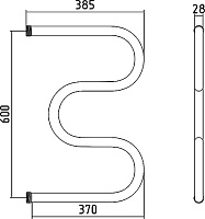 Стилье М-образный Полотенцесушитель водяной для ГВС 38,5x62,8h см, цвет: без покрытия 00004-6040