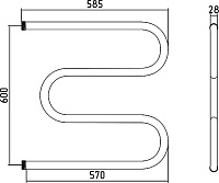 Стилье М-образный Полотенцесушитель водяной для ГВС 58,5x62,8h см, цвет: без покрытия 00004-6060