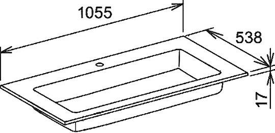 Keuco Royal 60 Раковина керамическая, встраиваемая 105,5x53,8x17h см, цвет: белый 32150 311001