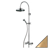 Bossini Retro Душевая стойка: смеситель, руч. и верх. душ, 1 вид струи, цвет: antique brass, bronze L01526.022