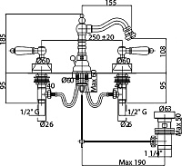 Смеситель Cezares Lord  для биде LORD-BBS2-01