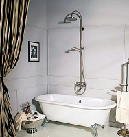 Bossini Liberty Душевая стойка: смеситель, ручной и верхний душ, 1 вид струи, шланг, цвет: chrome L01203.030