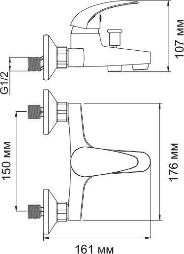 Смеситель Wasserkraft Isen  для ванны с душем 2601