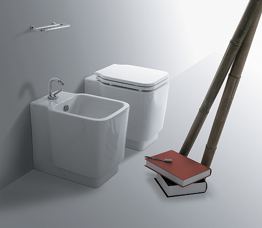 Simas Flow Унитаз приставной, безободковый, универсальный слив, цвет белый глянцевый FL61