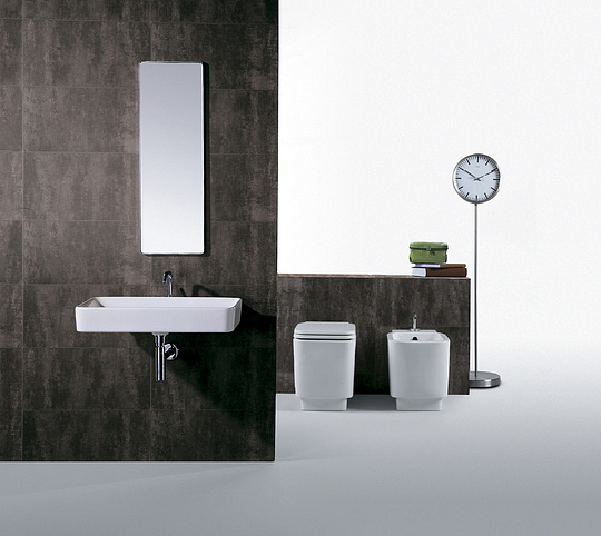 Simas Flow Унитаз приставной, безободковый, универсальный слив, цвет белый глянцевый FL61