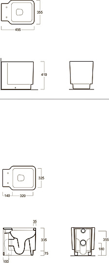 Simas Flow Унитаз приставной, безободковый, универсальный слив, цвет белый глянцевый FL61