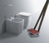 Simas Flow Унитаз приставной, безободковый, универсальный слив, цвет белый глянцевый FL61