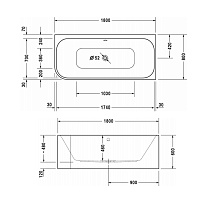 Duravit Happy D.2 Ванна 180х80 см, угол справа 700317000000000
