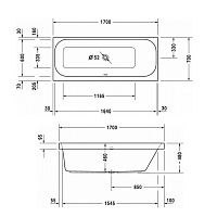Duravit Happy D.2 Ванна акриловая 170х70 cм, цвет белый 700311000000000