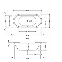Duravit Starck Ванна акриловая встраиваемая 190x90 см, цвет белый 700011000000000