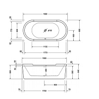 Duravit Starck Ванна акриловая отдельностоящая 190x90 см, цвет белый 700012000000000