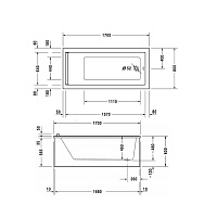 Duravit Starck Ванна акриловая прямоугольный вариант 170x80хh46 см, цвет белый 700336000000000