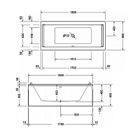 Duravit Starck Ванна акриловая прямоугольный вариант 180x80хh46 см, цвет белый 700338000000000