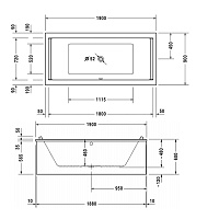 Duravit Starck Ванна акриловая прямоугольный вариант 190x90 см, цвет белый 700340000000000