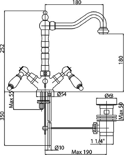 Смеситель Cezares Diamond LS2 01 Sw для раковины DIAMOND-LS2-01-Sw