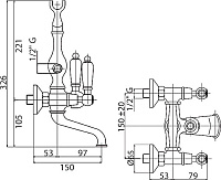 Смеситель Cezares Diamond VD 01 Sw для ванны с душем DIAMOND-VD-01-Sw