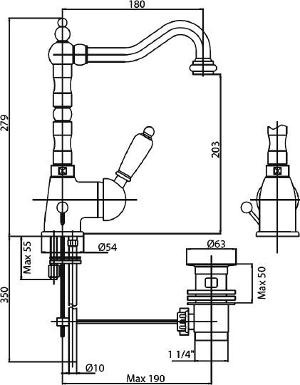 Смеситель Cezares Elite LSM2 03/24 Bi для раковины ELITE-LSM2-03/24-Bi