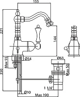Смеситель Cezares Margot BSM2 02 Bi для биде MARGOT-BSM2-02-Bi