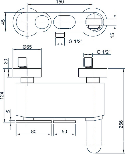 Смеситель Cezares Butterfly VM 04 для ванны с душем BUTTERFLY-VM-04