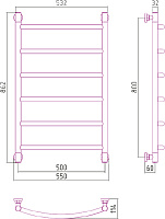Сунержа Галант+ Полотенцесушитель водяной 50x80h, цвет: без покрытия 00-0200-8050