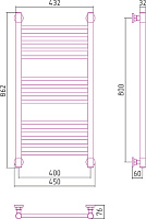 Сунержа Богема+ Полотенцесушитель водяной 40x80h, цвет: без покрытия 00-0220-8040