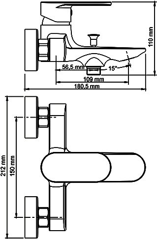 Смеситель Wasserkraft Elbe  для ванны с душем 7401