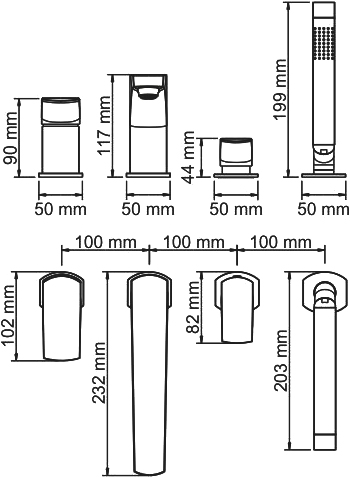 Wasserkraft Salm Смеситель на борт ванны, цвет: хром 2755