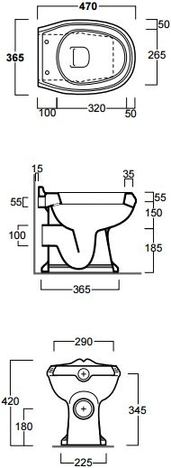 Simas Arcade Унитаз напольный с горизонтальным сливом 55х36,5 см, без крышки, цвет: белый глянцевый AR811