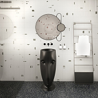 Kerasan Artwork Раковина свободностоящая MOLOCO, с отверстием для слива в стену, цвет: Nero matt 474031