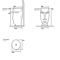 Kerasan Artwork Раковина свободностоящая MOLOCO, с отверстием для слива в стену, цвет: Nero matt 474031