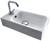 Kerasan Cento Рукомойник 45x25 см, с 1 отверстием под смеситель слева, цвет: Bianco 353701L*1