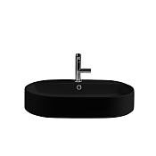 Kerasan Ciotola Раковина чаша 65х40х12h см, с 1 отвер. под смеситель и переливом, цвет: Nero matt 028531*1