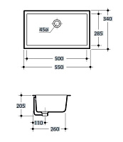 Kerasan Slim Раковина встраиваемая снизу на 50 см, 55x34 см, без перелива, цвет: Bianco 022901