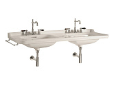 Kerasan Waldorf Раковина двойная 150х55 см, с 3 отверстиями под смеситель и заглушкой, цвет: Bianco 4143K1bi/cr*3