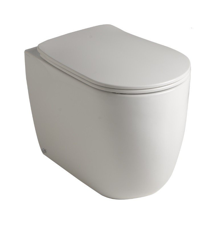 Kerasan Nolita Унитаз приставной 55x35 см безободковый, с креплением, без сиденья, цвет: Bianco matt 531830