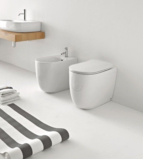 Kerasan Nolita Унитаз приставной 55x35 см безободковый, с креплением, без сиденья, цвет: Bianco matt 531830