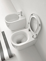 Kerasan Nolita Унитаз приставной 55x35 см безободковый, с креплением, без сиденья, цвет: Bianco matt 531830