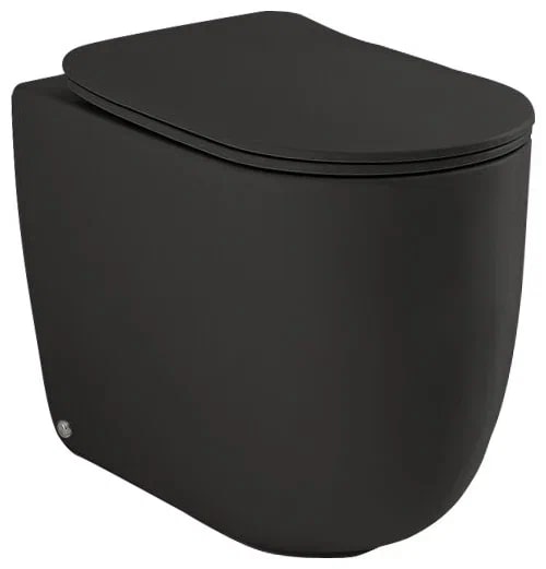 Kerasan Nolita Унитаз приставной 55x35 см безободковый, с креплением, без сиденья, цвет: Nero matt 531831