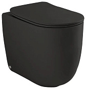 Kerasan Nolita Унитаз приставной 55x35 см безободковый, с креплением, без сиденья, цвет: Nero matt 531831