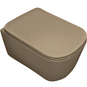 Kerasan Tribeca Унитаз подвесной 54x35 см безободковый, с крепл., без сидения, цвет: Nocciola matt 511481
