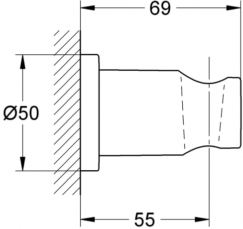 Grohe Rainshower Настенный держатель 5х6,9хh5 см, цвет: бежевый глянцевый 27074BE0