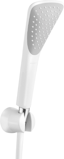Kludi Fizz Душевой гарнитур: душевая лейка с 1 видом струи, держатель, шланг 125 см, цвет: белый 6765091-00