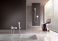 Kludi Fizz Душевой гарнитур: душевая лейка с 1 видом струи, держатель, шланг 125 см, цвет: белый 6765091-00